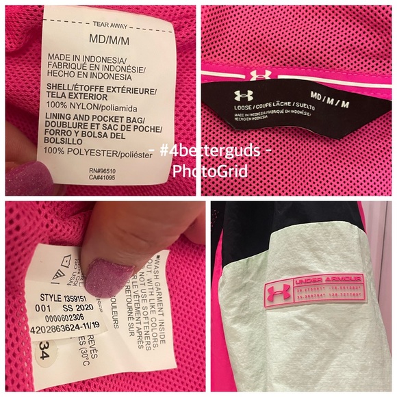 New Under Armour Hoodie Colorblock Retro Mesh Lightweight Windbreaker Unisex M-L - Picture 9 of 16